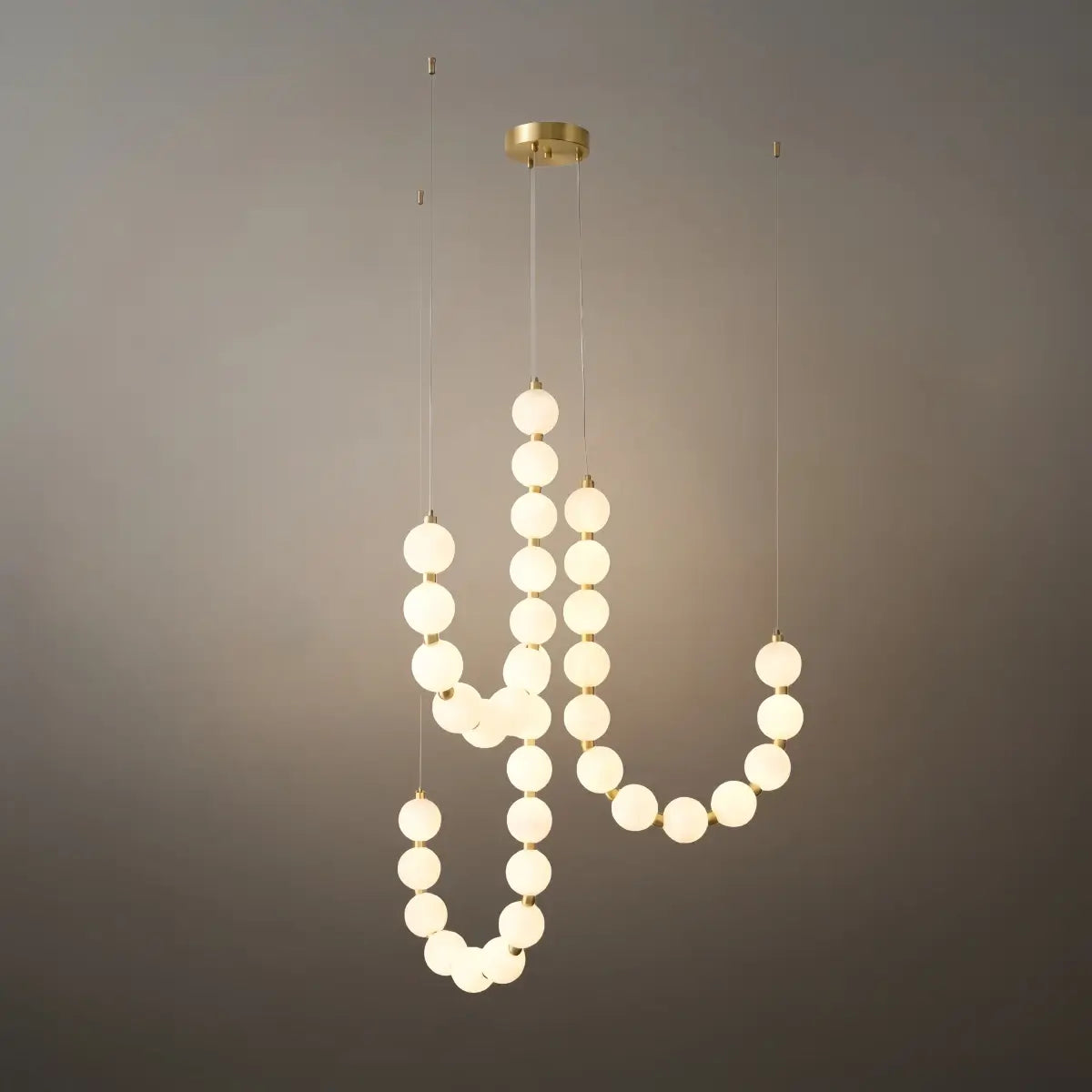 Elegant Chandelier — Brass & Acrylic White&Brass